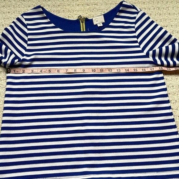 Anthropologie Blue & White Striped Back Zip Top Size Small - Picture 7 of 9